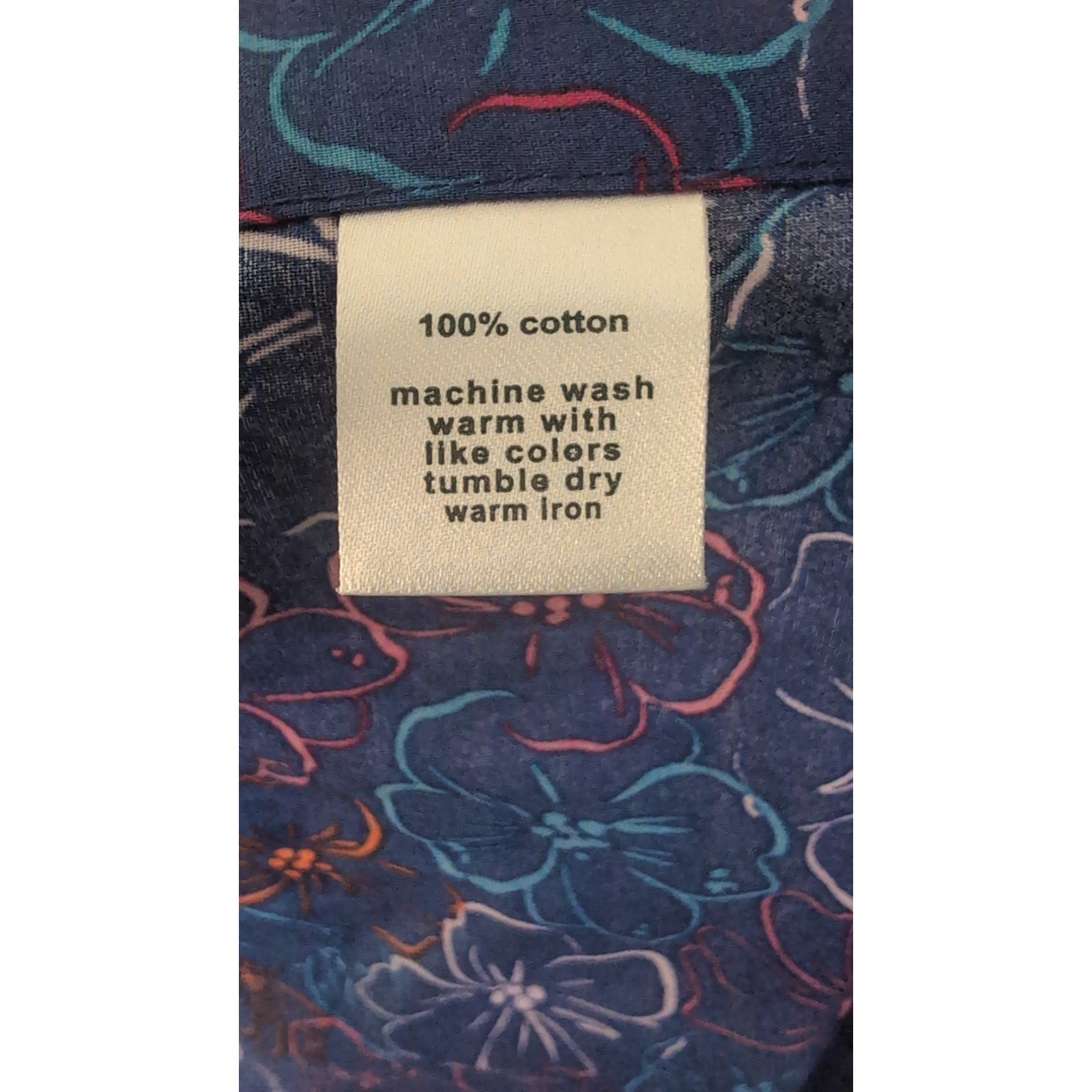 Paul Fredrick 3xl Floral Button Down Shirt Blue Pink Classic Fit Dress Shirt — image 7 of 7